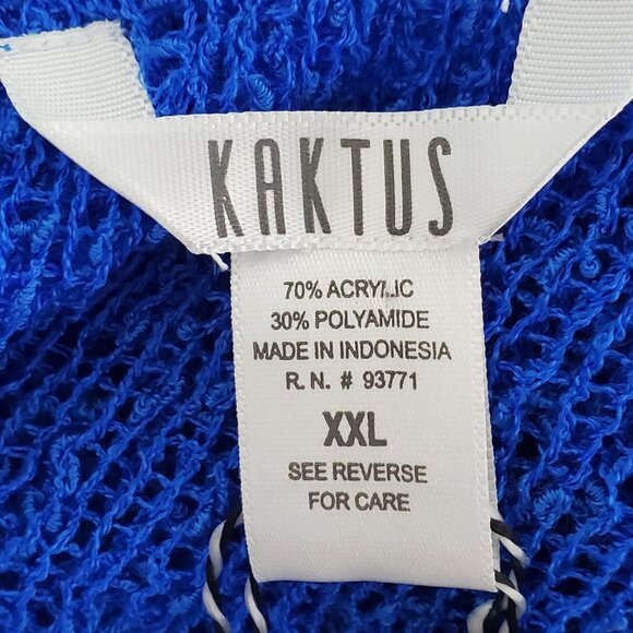 Kaktus Blue Loose Knit Stretchy Open Front Cardigan Shrug NEW NWT Size XXL - Picture 9 of 15